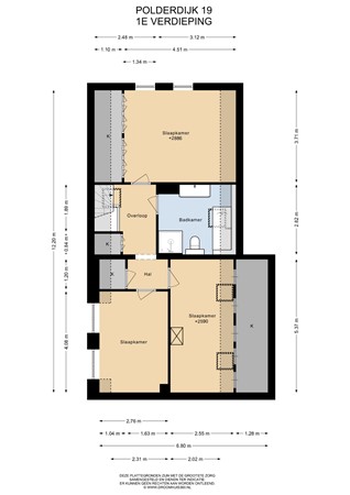 Floorplan - Polderdijk 19, 4156 JG Rumpt